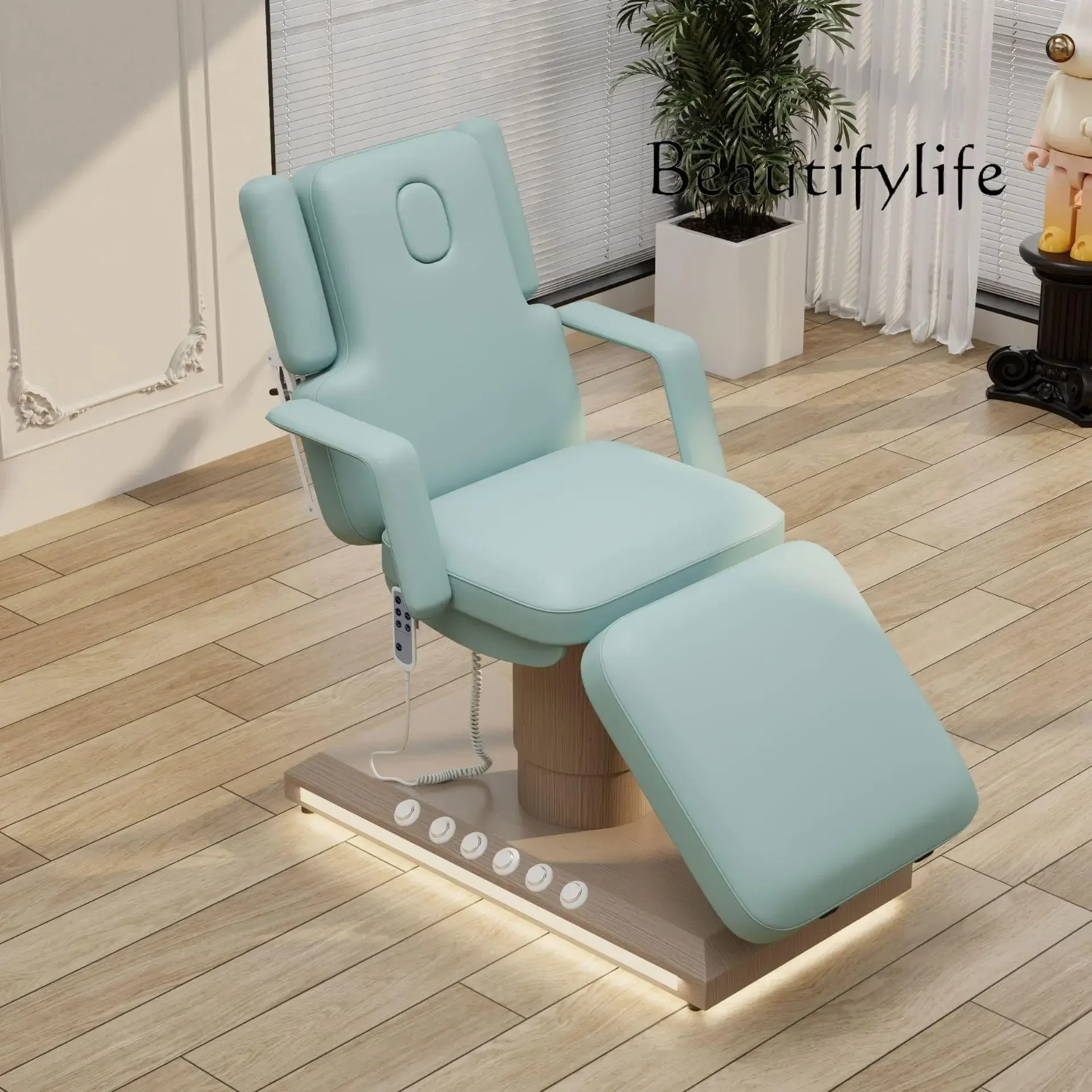 

BJ A Electric Beauty Bed With Lamp, Special Body Bed For Beauty Salon, Massage Physiotherapy Pattern Embroidery Bed