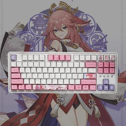 Beauty Yae Miko Keycaps keyboard 135keys decoration Anime Accessories Cherry Profile keycap Game Genshin Impact Keycaps