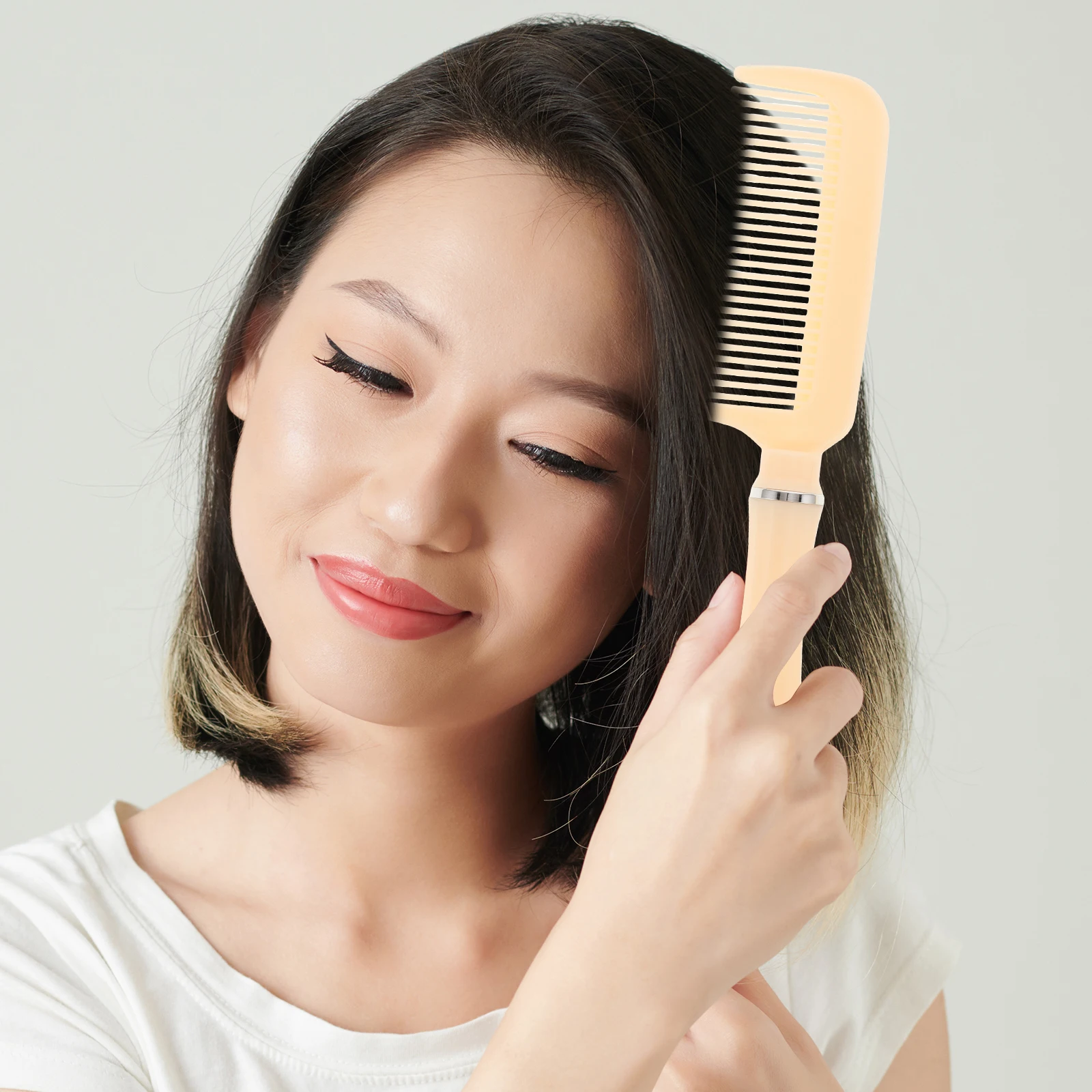 

4pcs Cushion Curling Comb Volumizing Smoothing Scalp Massaging Ribs Cylindrical Brush for Curly Hair Wide Tooth Combs Women Home