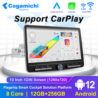 Cogamich10.1-inch Carplay Android Car 1 DIN Car Multi functional Button Intelligent System Car Multimedia Car FM Radio Bluetooth