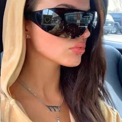 Y2K Rimless Sunglasses Women For Men Luxury Brand Designer Vintage Sun Glasses Popular Punk Outdoor Sport Rivet Goggle