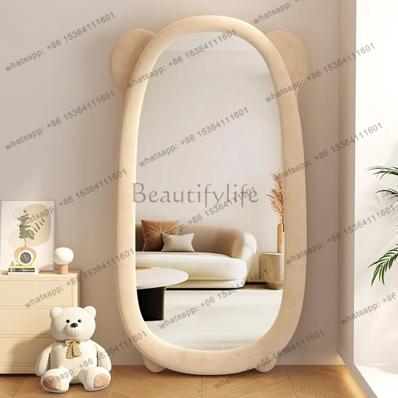 LD Cute Funky Mirror Oval Cosmetics Circle Big Floor Makeup Long Bedroom Aesthetic Mirror Round Standing Spiegels