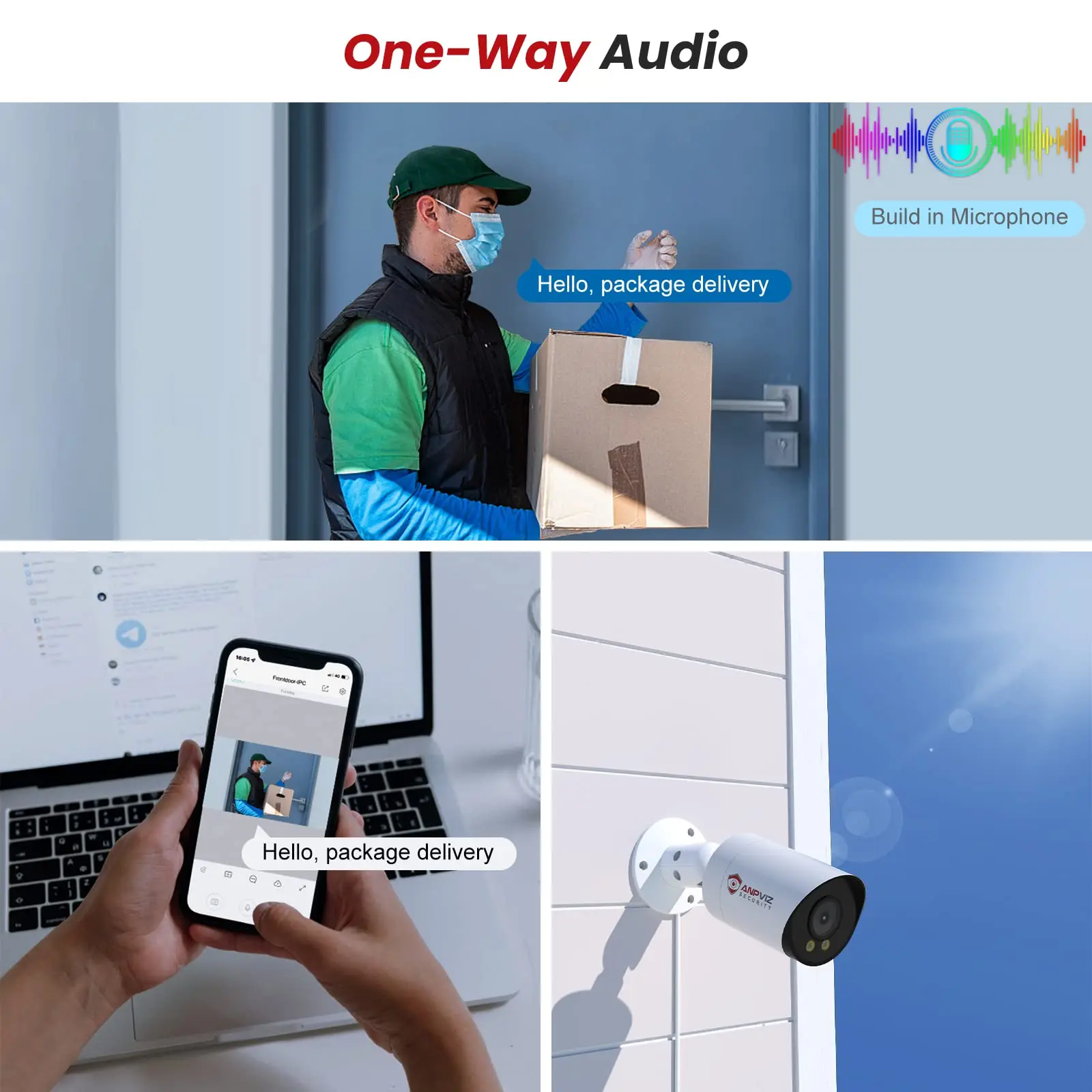 Anpviz 8MP POE IP Bullet cámara al aire libre 24/7 ColorVU 30m CCTV Video vigilancia IP66 tarjeta SD H.265 Audio detección de movimiento 2,0