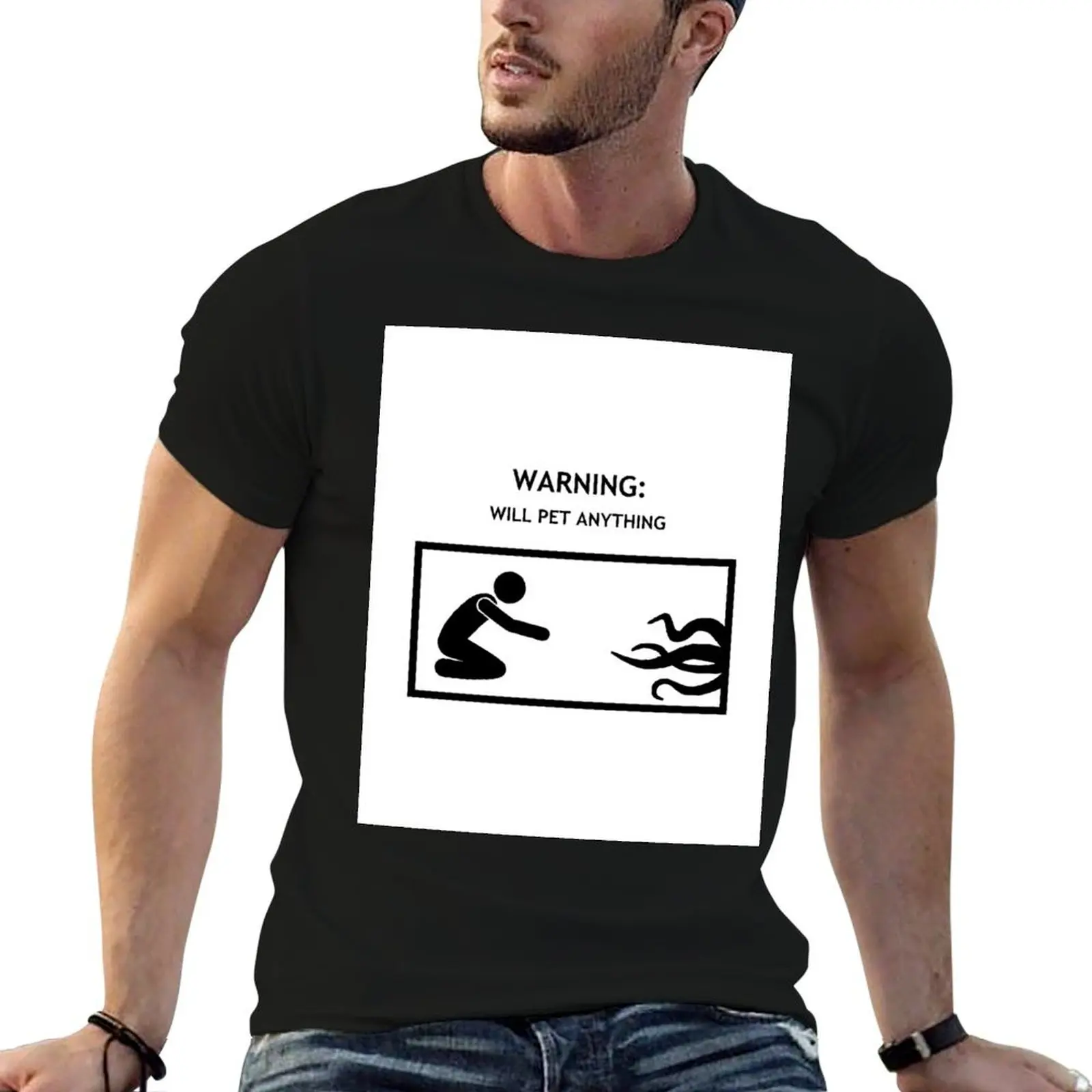 Warning: Will Pet Anything T-Shirt graphic t shirts cute tops tshirts for men