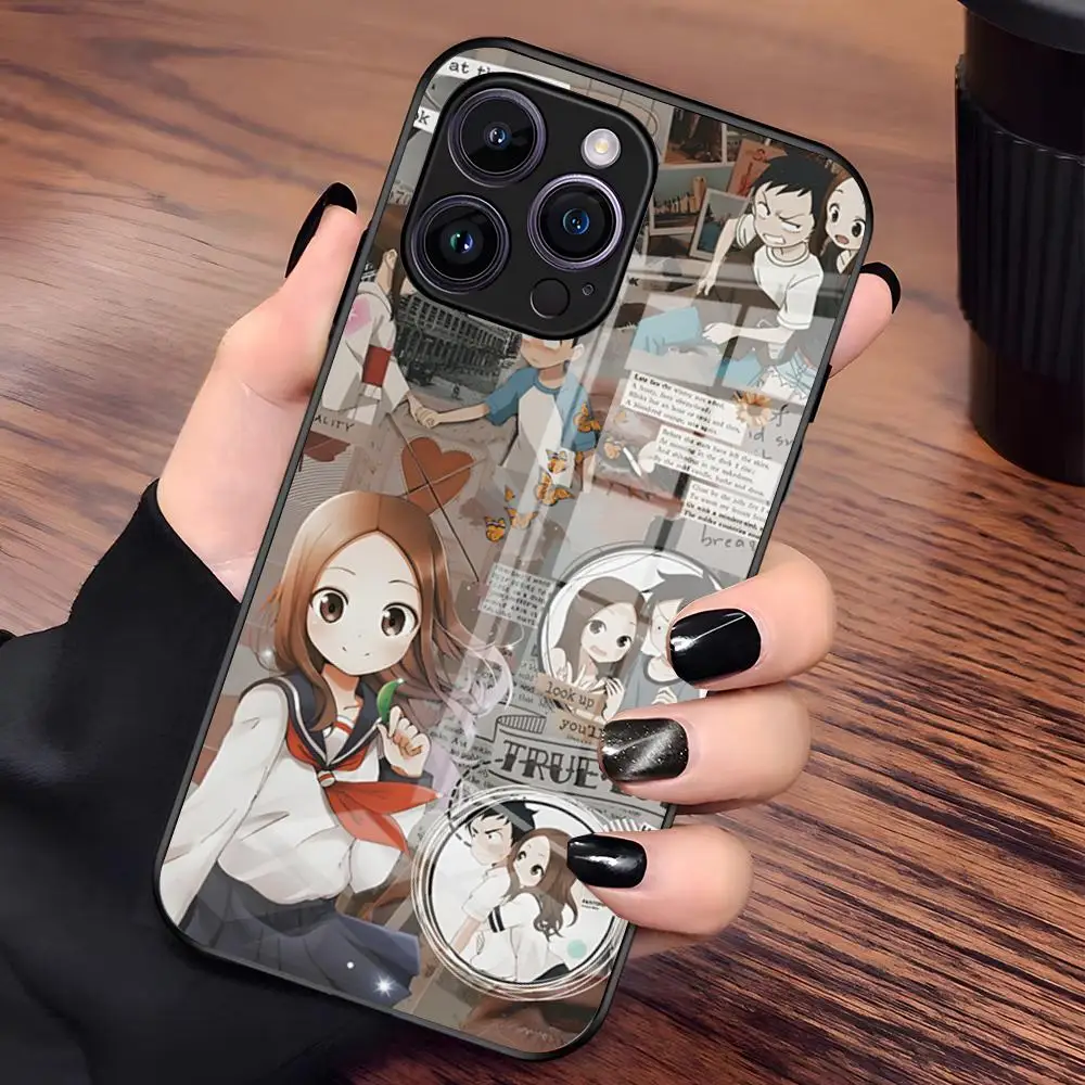 Чехол для телефона Karakai Jozu NO Takagi SAN для IPhone 17 Pro Max 15 Pro 16 14 Plus 12 13 Mini 11 Pro, противоударный стеклянный чехол