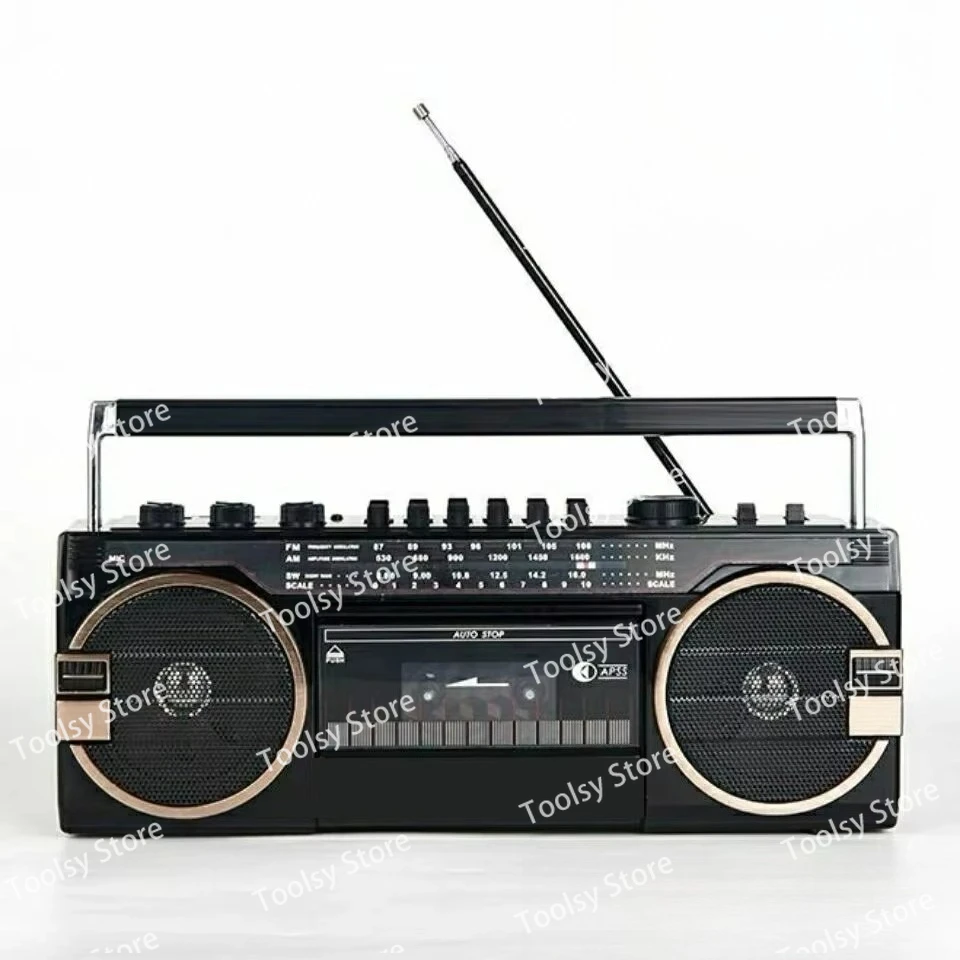 مشغل مسجل كاسيت محمول عالي الجودة، جهاز مشي موسيقى، شريط ريترو، راديو AM/FM/SW، مكبرات صوت بلوتوث