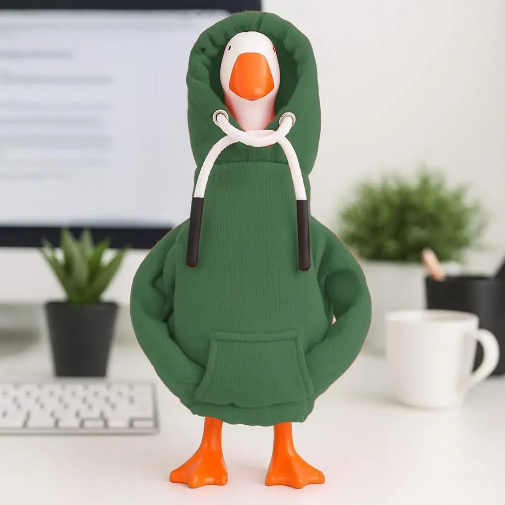 5 Inch Goose Outfits Red Hoodies Soft Solid Color Mini Porch Goose Hoodies Desk Goose Outfits Clothes for Table Decoration