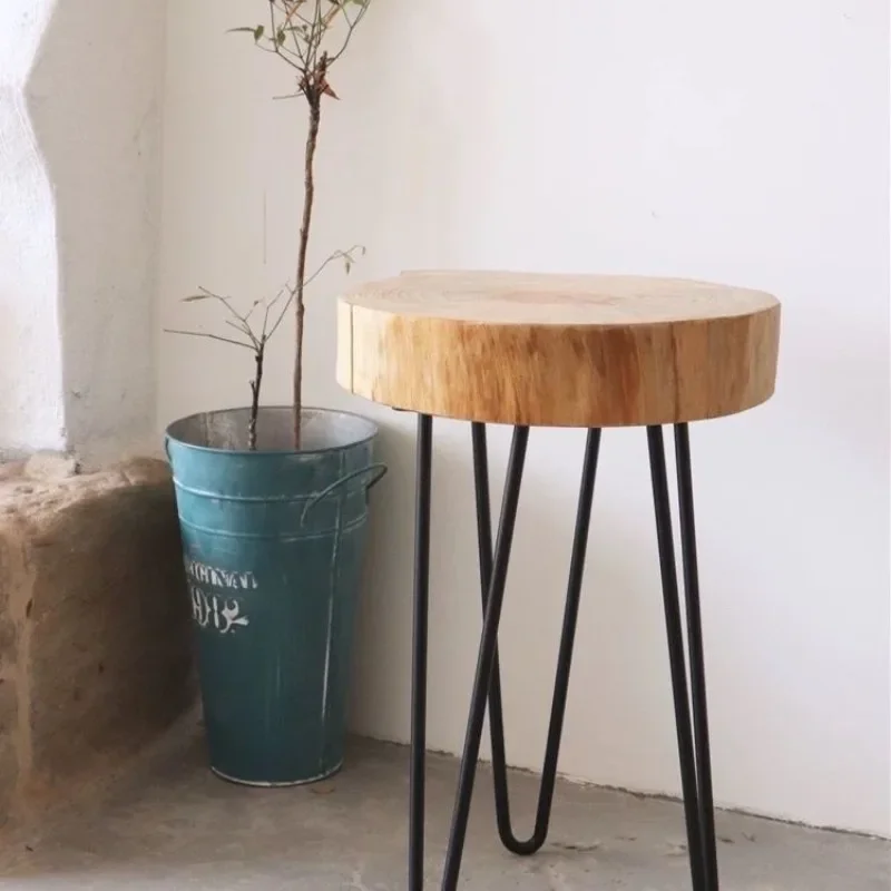 Solid Wood Creative Simple Flower Racks Fallow Balcony Miniature Round Tables Nordic Floor Standing Living Room Furniture