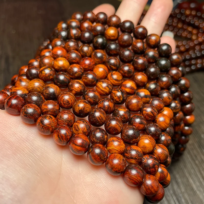 

Leaflet Yellow Flower Pear Bracelet Smoke Pattern Myanmar Rattan Fragrant Wood Landscape Pattern Bracelet Buddhist Prayer Rosary