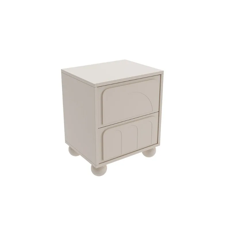 

French cream wind bedside table simple modern home bedroom storage solid wood Internet celebrity creative mini bedside frame