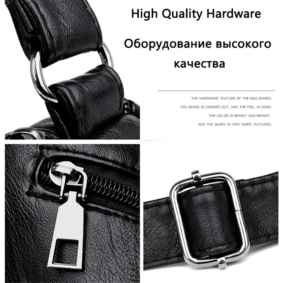 Wiele kieszeni Miękkie skórzane torby na ramię dla kobiet Luksusowe torebki damskie Torebki designerskie torby na ramię Crossbody — zdjęcie 6