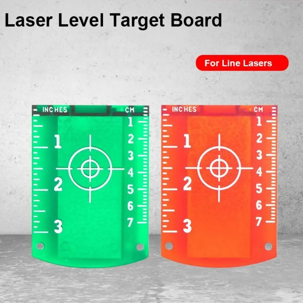 

2Pcs Red/Green Laser Level Target Board Double Scale Reflective Line Beam Distance Plate Multi-purpose Plastic