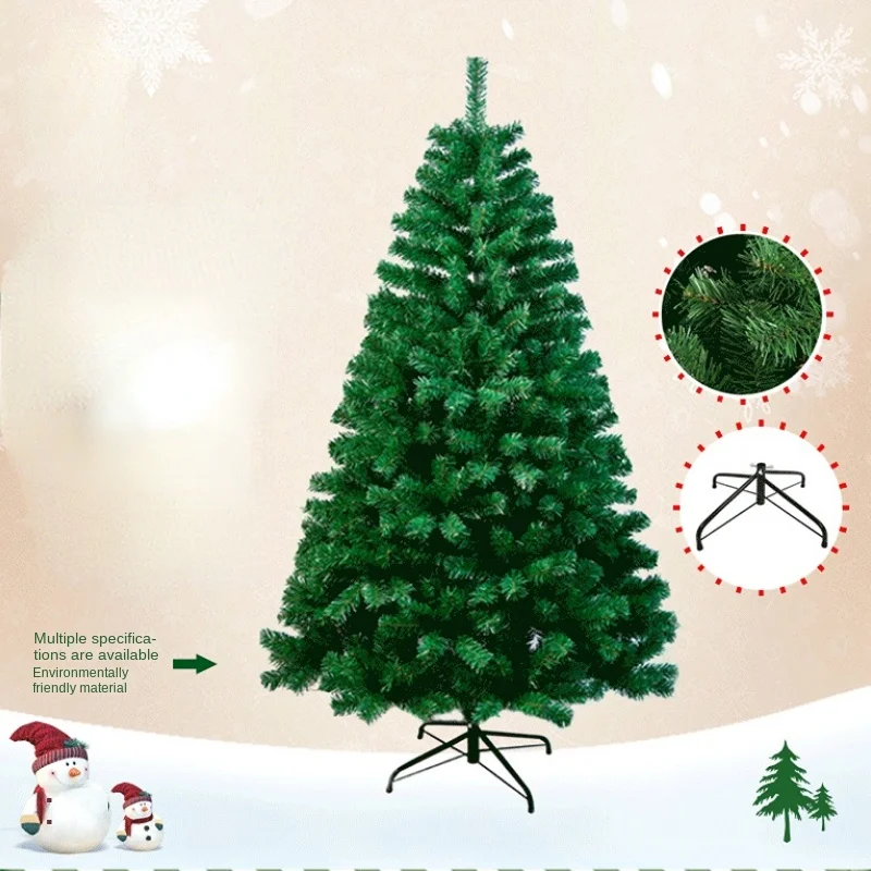 2.1m Christmas Tree with 800 Tips Folding Stable Metal Stand Fast Assemble Flame Retardant PVC Green Artificial Christmas Fir