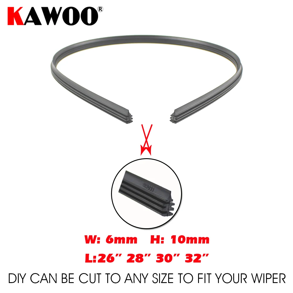 10pcs Auto Car Wiper Blade Frameless Vehicle Insert Rubber Strip Refill 6mm Soft 26