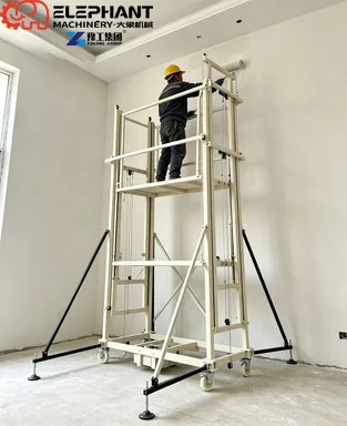 Factory Direct Portable Electric Scaffolding Lift Platform With Metal Wire Rope 0.5 Ton Load Capacity 6 Meters Elevation
