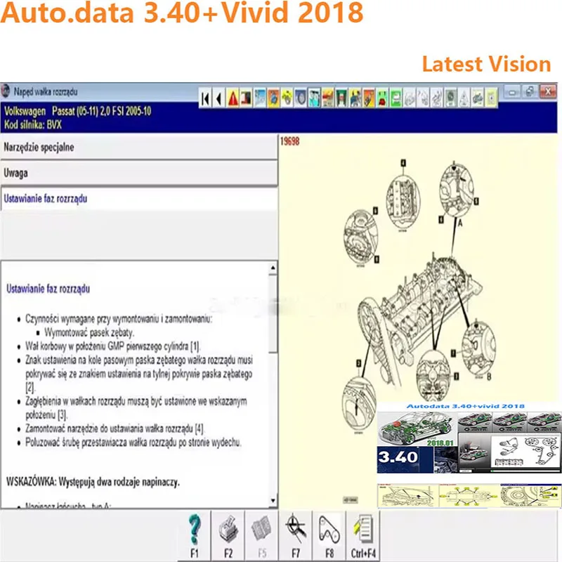 New Car Repair Software Vivid 2018 obd2 scanner Workshop DATA Europe Auto Repair Software AutoData 3.40 Multi-languages Spanish
