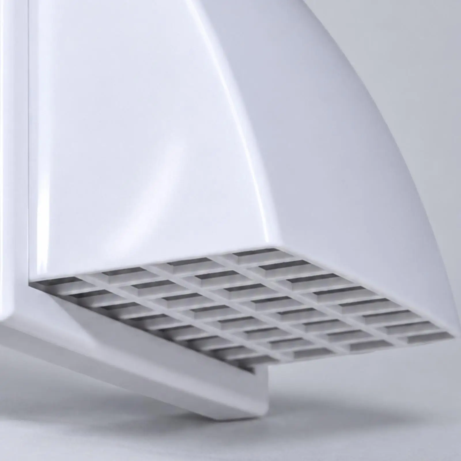 Wall Vent Hood for Exterior Duct Exhaust Weatherproof ABS Plastic Cover with Conical One Way Valve and Curved Rain Shield for