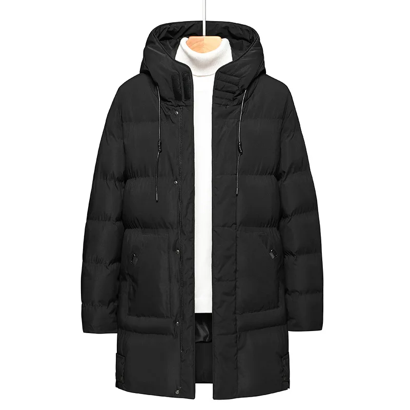 Casual Medium Long Cotton-padded Jacket Men\'s Extra Size Winter Padded Jacket Korean Version Coat Cotton-padded Jacket