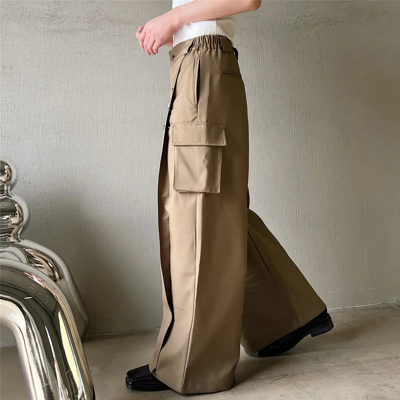 

Men's Wide Leg Pants Spring And Autumn New High Waist Motorcycle Wind Urban Youth Sunshine Casual Large Size Pants