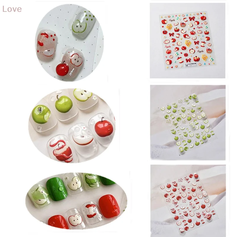 لامعة جذابة الفاكهة الأساسية لطيف الفواكه Bowknot التعادل ستار الذاتي لاصق مسمار الفن ملصقات الساحرة حجر الراين مانيكير صائق DIY بها بنفسك #1