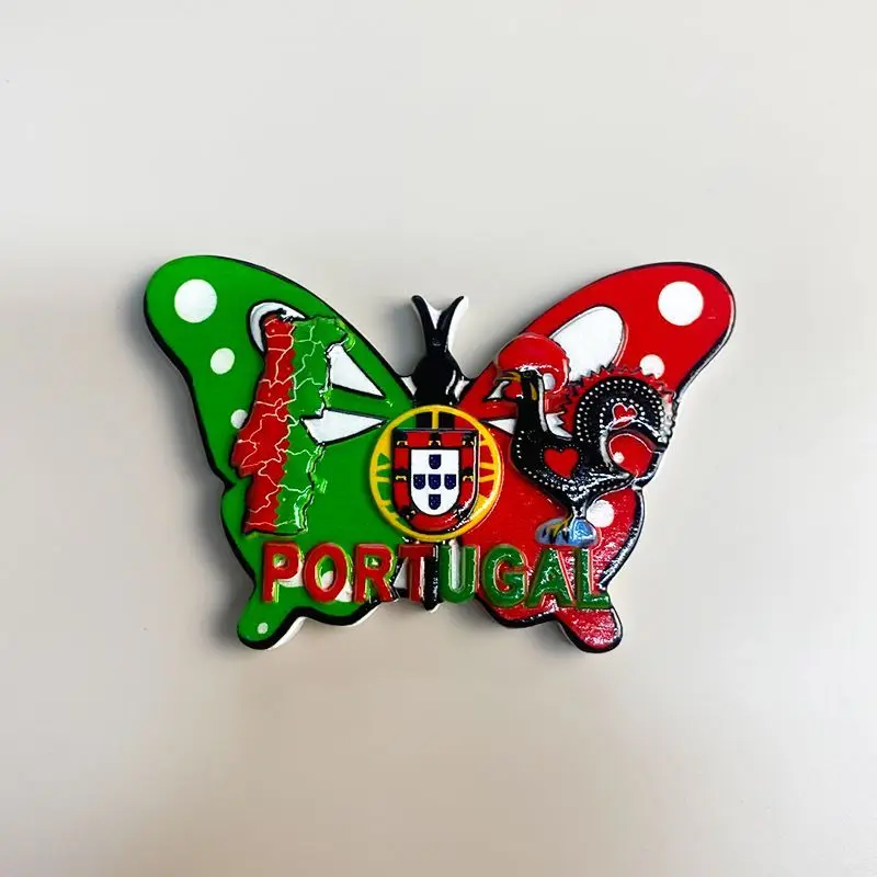 

3D Resin Cute Fridge Magnets Portugal (Butterfly/Portugal Map) Souvenir Magnets for Fridge Home Decor Items