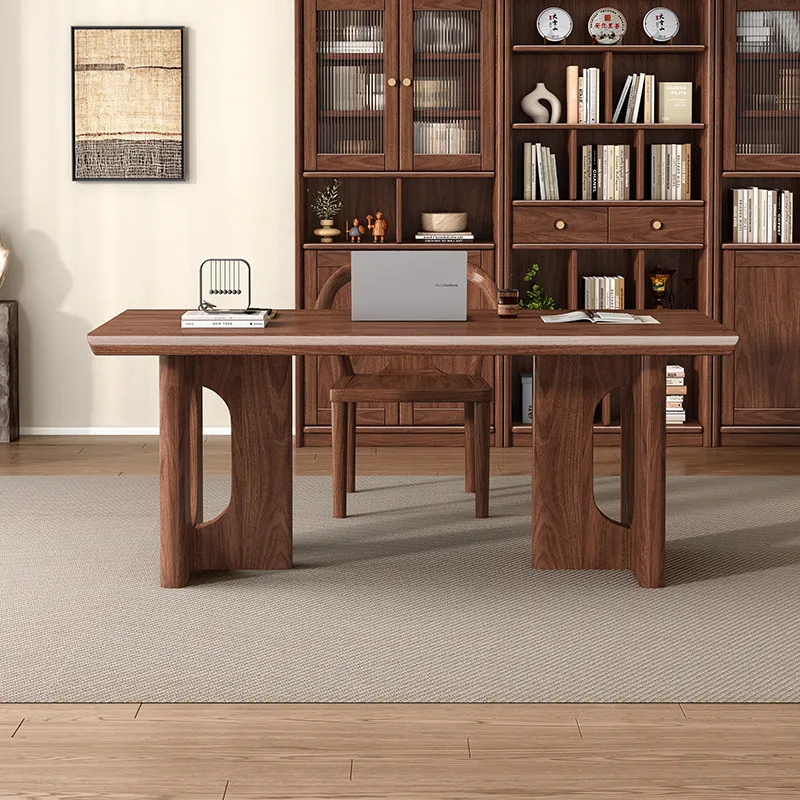Wooden Medieval Style Office Desks Minimalist Design Modern Vanity Office Desks Homestay Villa Furniture Escritorio Ls40bgz