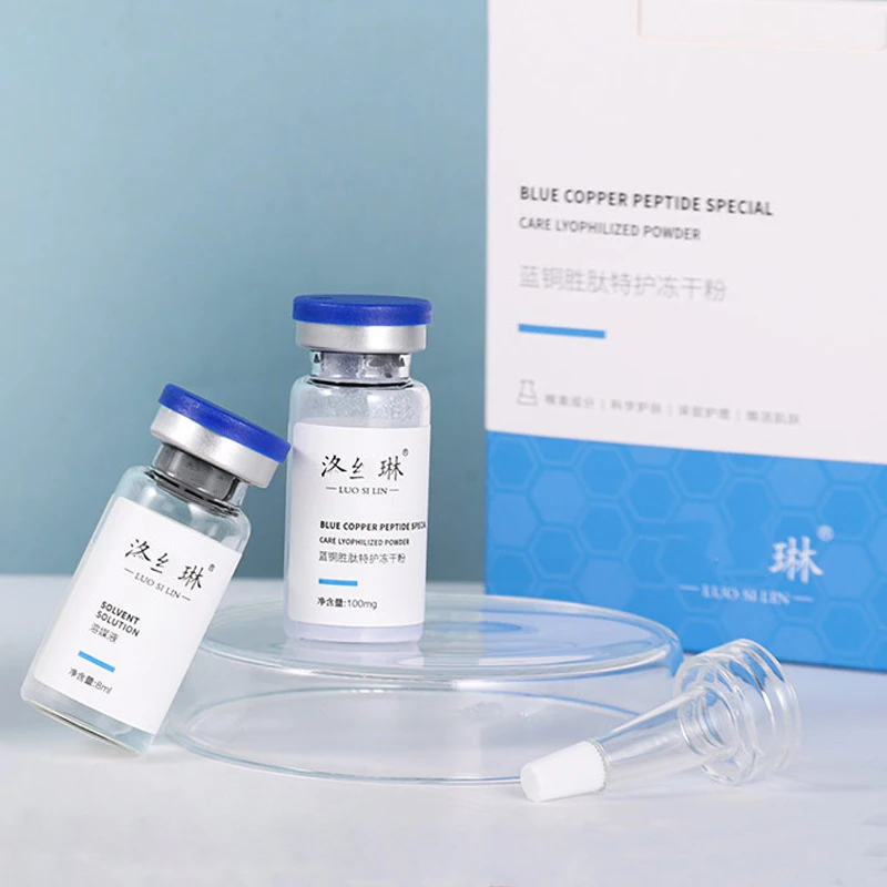 GHK-Cu Serum Blue Copper Peptide 100mg Freeze-Dried Powder Skin Booster Repair Firming Moisturizing Nourishing Face Serum
