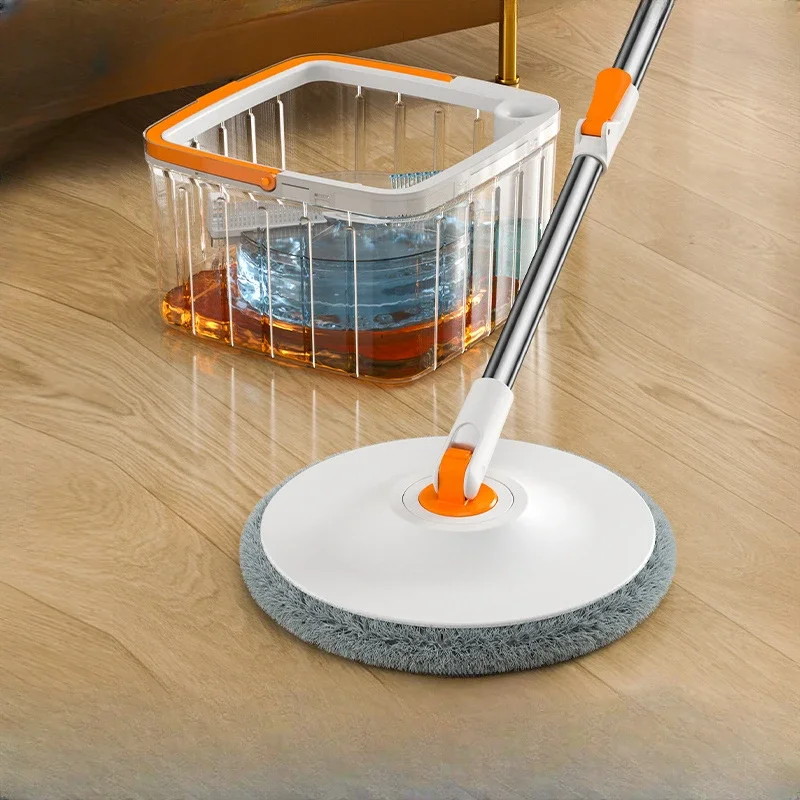 Lazy Household Clean Sewage Separation Hand Wash-Free Rotating Mopping Artifact with Barrel Mop Absorbent Flat Mop