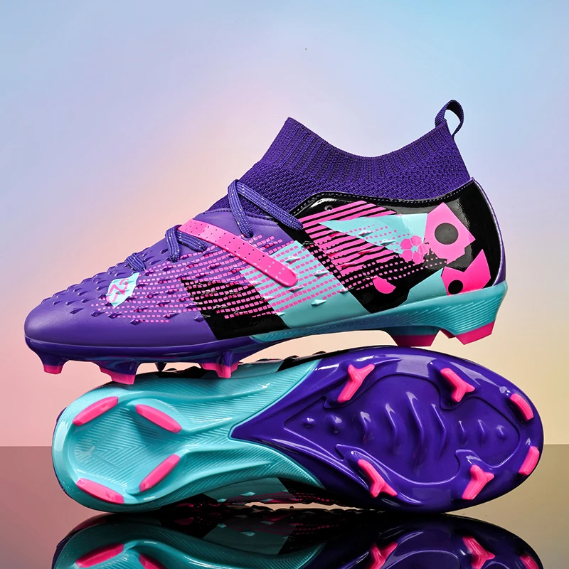 New Men Soccer Shoes High-quality Outdoor High Ankle Ultralight Indoor Football Boots Non-Slip Sports Shoes Futsal Non-Slip