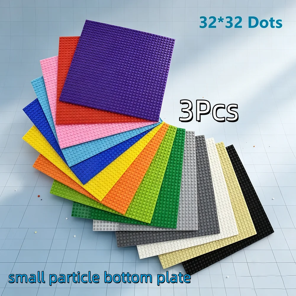 3Pcs MOC 32x32 32x16 Dots Classic Building Blocks Base Plate MOC Small Size Bricks Baseplate Parts for City DIY Construction Toy