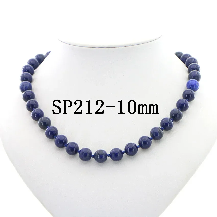 Hot Free New Beautiful Natural 10mm Egyptian Lapis Lazuli Stone Clavicle Chain Necklace Woman Girl Christmas Wedding Gift AAA