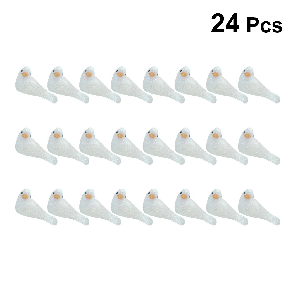 

24 Pcs Bird Model Wedding Decor Lifelike Ornament Simulation Artificial Desktop