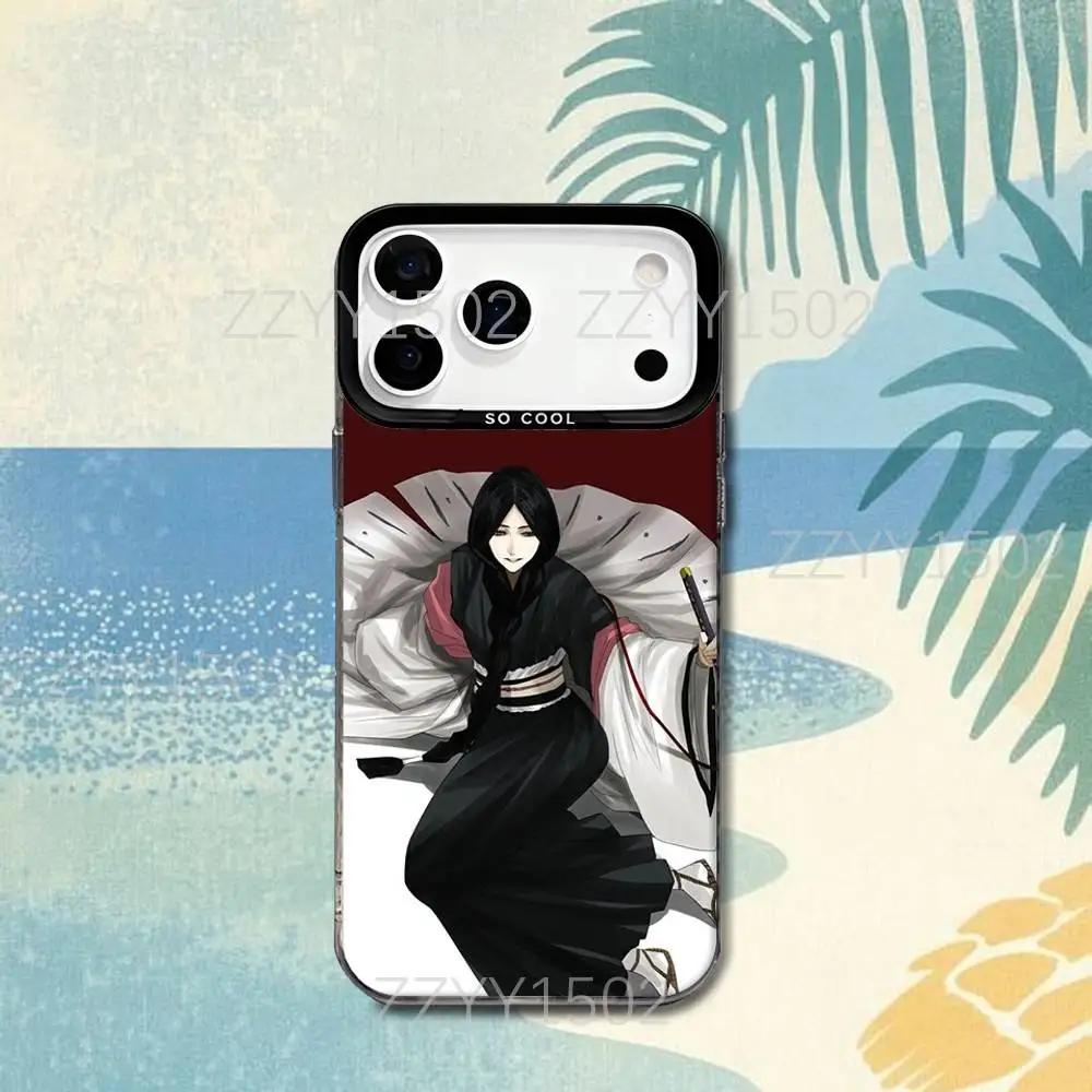 우노하나 레츠 블리치S 아이폰 17,16,15,14,13,12,X,8,Pro,Max,Plus,SE4,Air,Mini용 HD 블랙 IMD 무광 폰 케이스