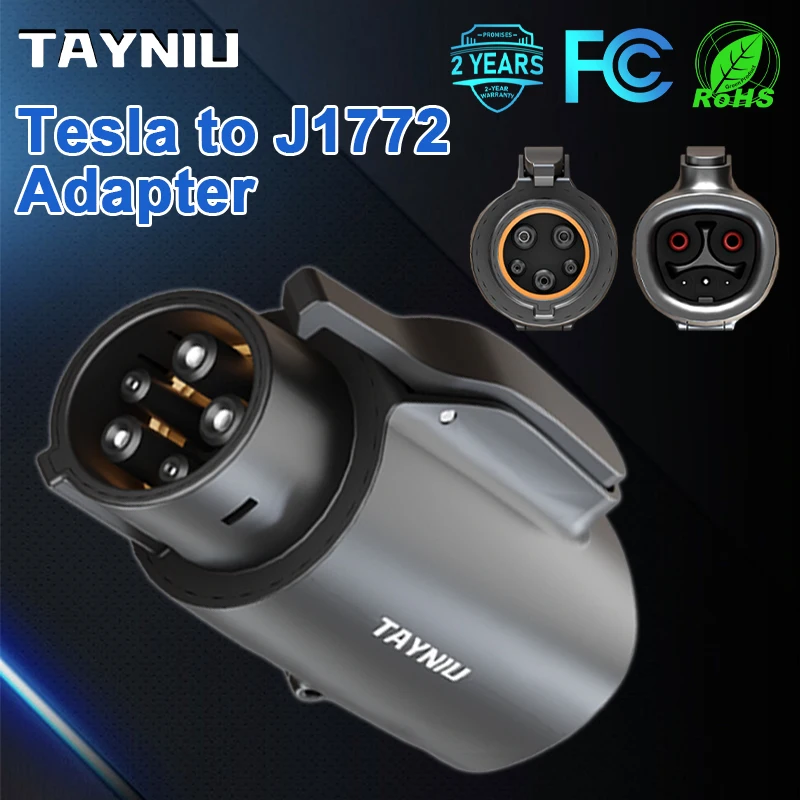 

TAYNIU Tesla to J1772 Charging Adapter Max 80 Amp 250V J1772 EV Adapter Tesla Charger Adapter for Tesla High Powered Connectors