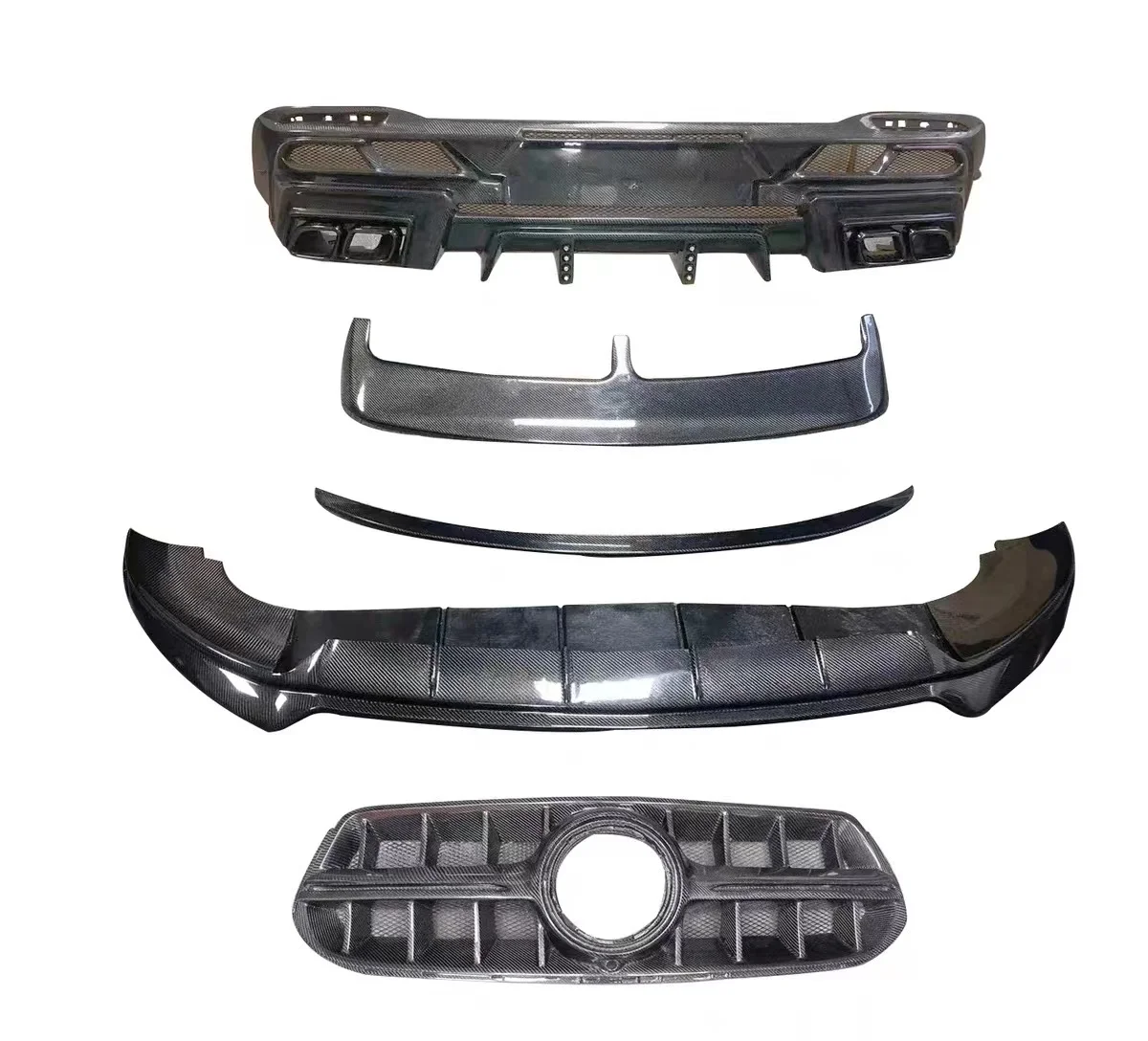 Update LD Style Wide Fenders Front Bumper Lip Rear Roof Spoiler Bodykit For   GLE Coupe Body Kit