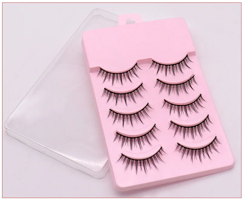 5Pairs lashes false eyelashes eye fake lash eyelash extension natural set wispy lashes supplies tools beauty cross individual