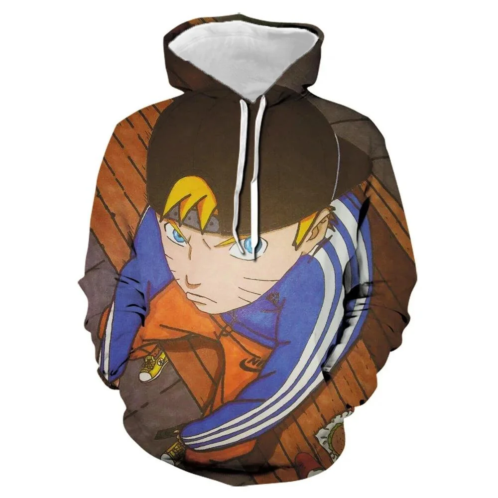 

2025 new anime naruto hooded sweater Kids/AdultsY2K street fashion casual quick-drying oversized top T-shirt