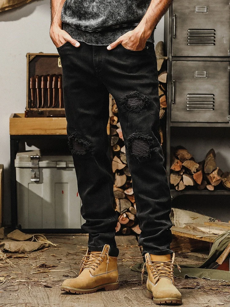 Джерри, американские мотоциклетные джинсы в стиле ретро, мужские модные брендовые прямые брюки, уличный хлопок, полиэстер, износостойкие