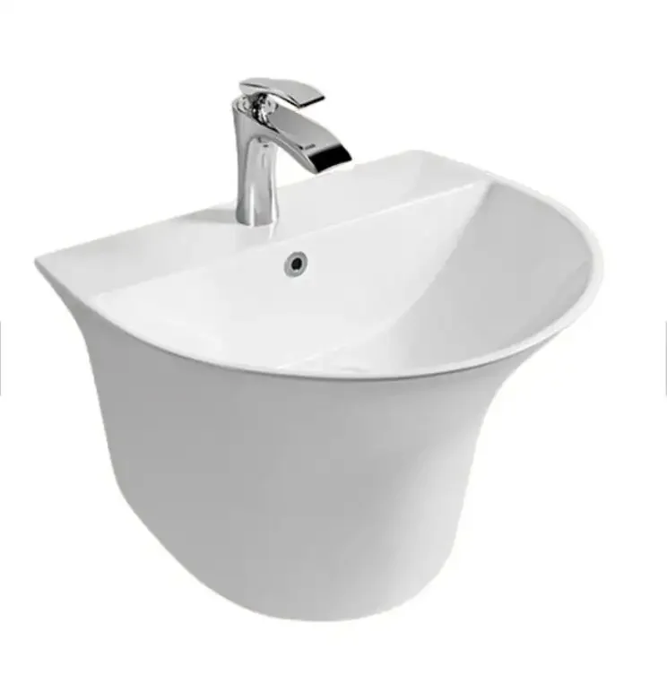 Minimalist High Temperature Small Wash Basins Ceramic Round Bathroom Wall-hung Washing Basin