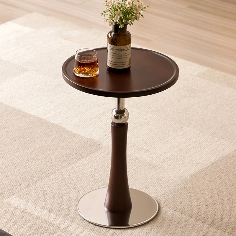 Couchtisch aus massivem Holz, Beistelltisch für Wohnzimmer, Sofa, nordische Möbel, mobiler kleiner Teetisch, runder Aufbewahrungsschreibtisch, Kunst-Nachttisch