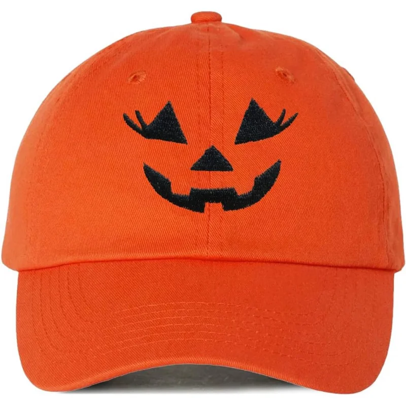 

Embroidered Halloween Baseball Cap Vintage Ghost Denim Hat Adjustable Embroidery Pumpkin Dad Hats for Men Women