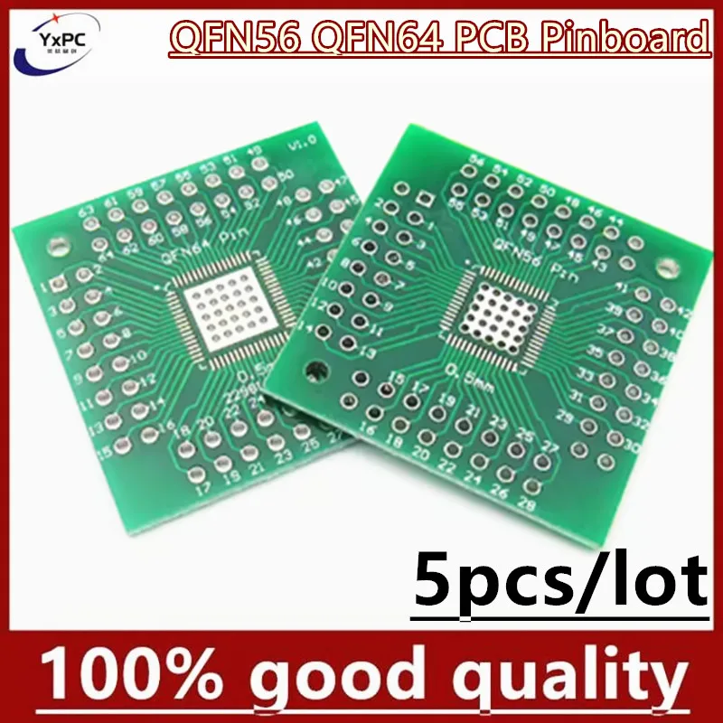 

5pcs QFN56 QFN64 Transfer Board Adapter PCB Pinboard SMD to DIP56 DIP64 DIP Pin IC Test Plate 0.5mm 2.54mm Pitch Converter Socke