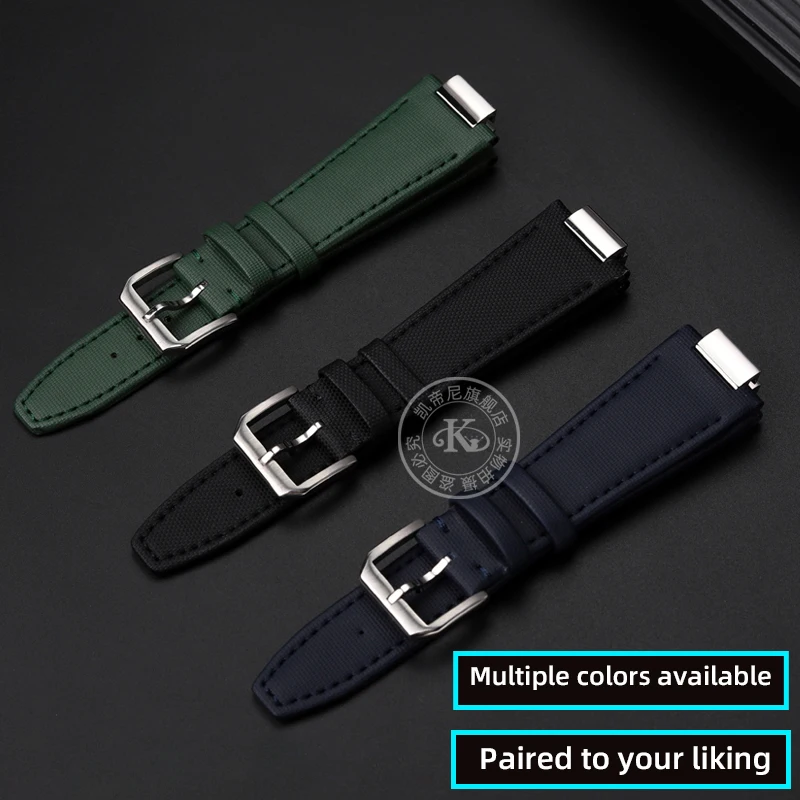 For IWC Ingenieur Family IW328901 328902 328903 328904 Nylon Watch Strap Cowhide Bottom Watch Band Bracelet Accessories for Men