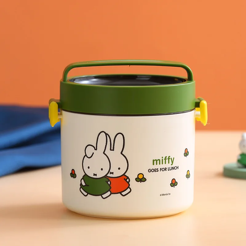 Scatola isolata Miffy Kawaii Miffy Rabbit Cartoon Bento Box in acciaio inossidabile 304 Cartoon Bambini Studente Operatore d'ufficio specifico