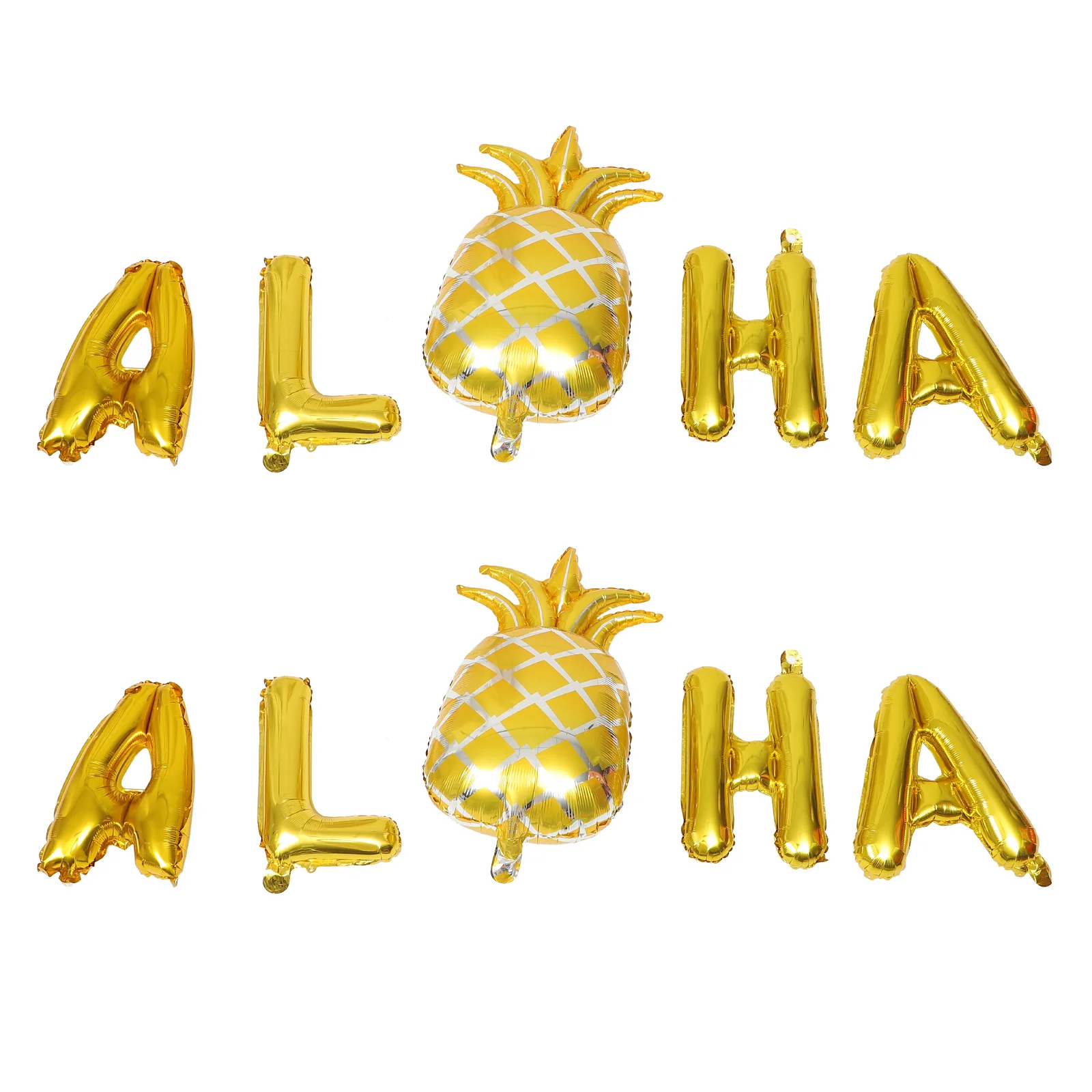 

2 Sets Alphabet Balloons Banner Luau Party Supplies Pineapple Decor Wedding Hawaiian Decoration Foil Aloha Inflatables Banquet