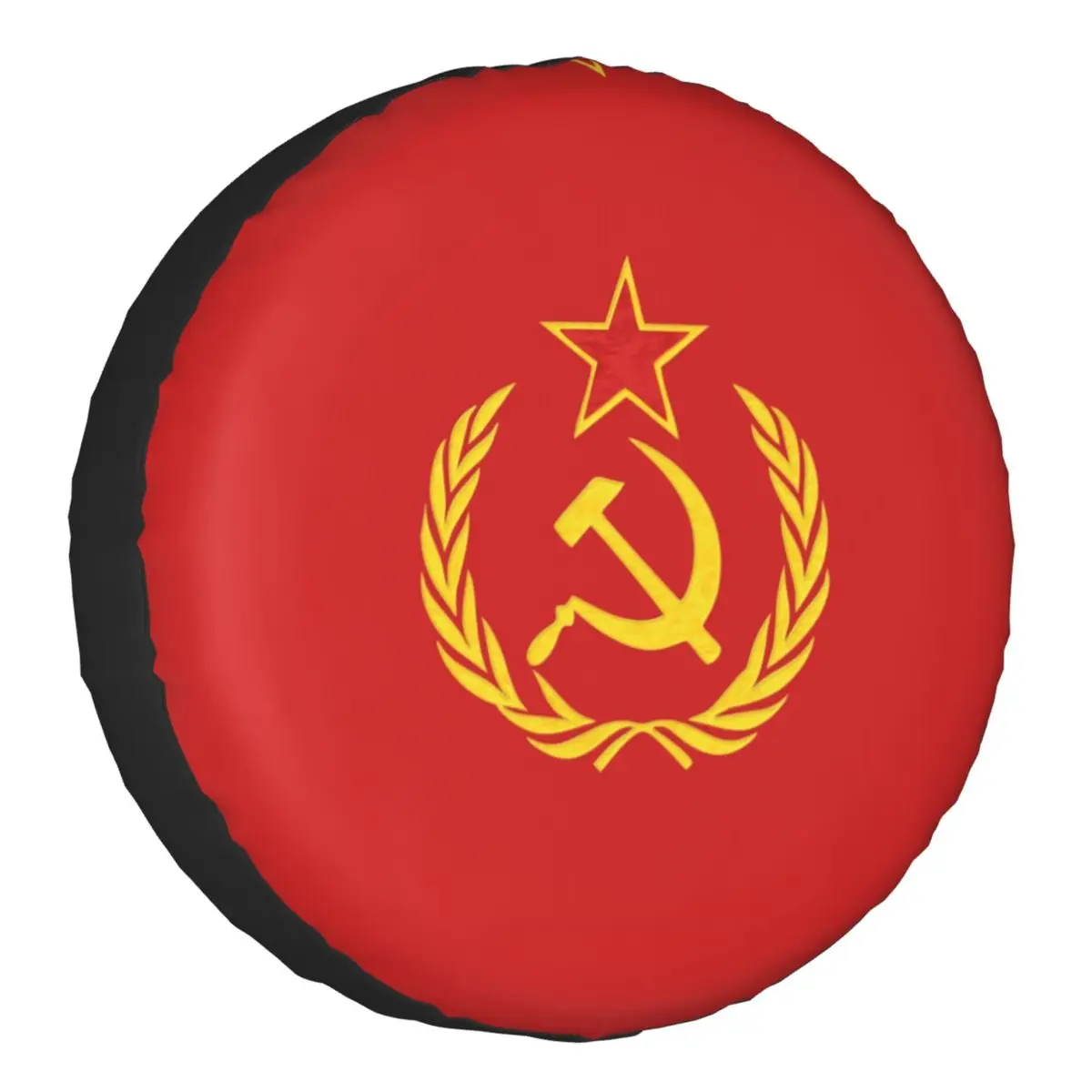 Custom USSR Hammer And Sickle CCCP Russian Soviet Spare Tire Cover Case Wheel Covers for Suzuki Mitsubish 14