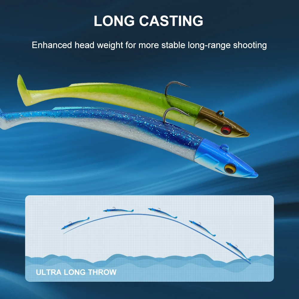 ESFISHING NEW 2024 Crazy paddle tail Sea eel 150mm Shad Soft Lure for big catch fishing Baits Mixed with Jig Head Quality Hook