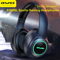 Awei A300BL Wireless Headphones Bluetooth 5.3 With Mic Sports Gaming Super Deal Colorful Light Headset HiFi Stereo Earphones