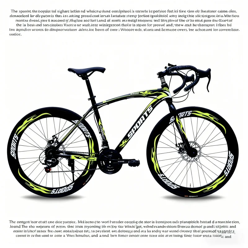 

21Speed60Knife black green Manufacturer Wholesale Road Bike Bicycle700cAdult Variable Speed Drop Handlebar Disc Brake City Racin