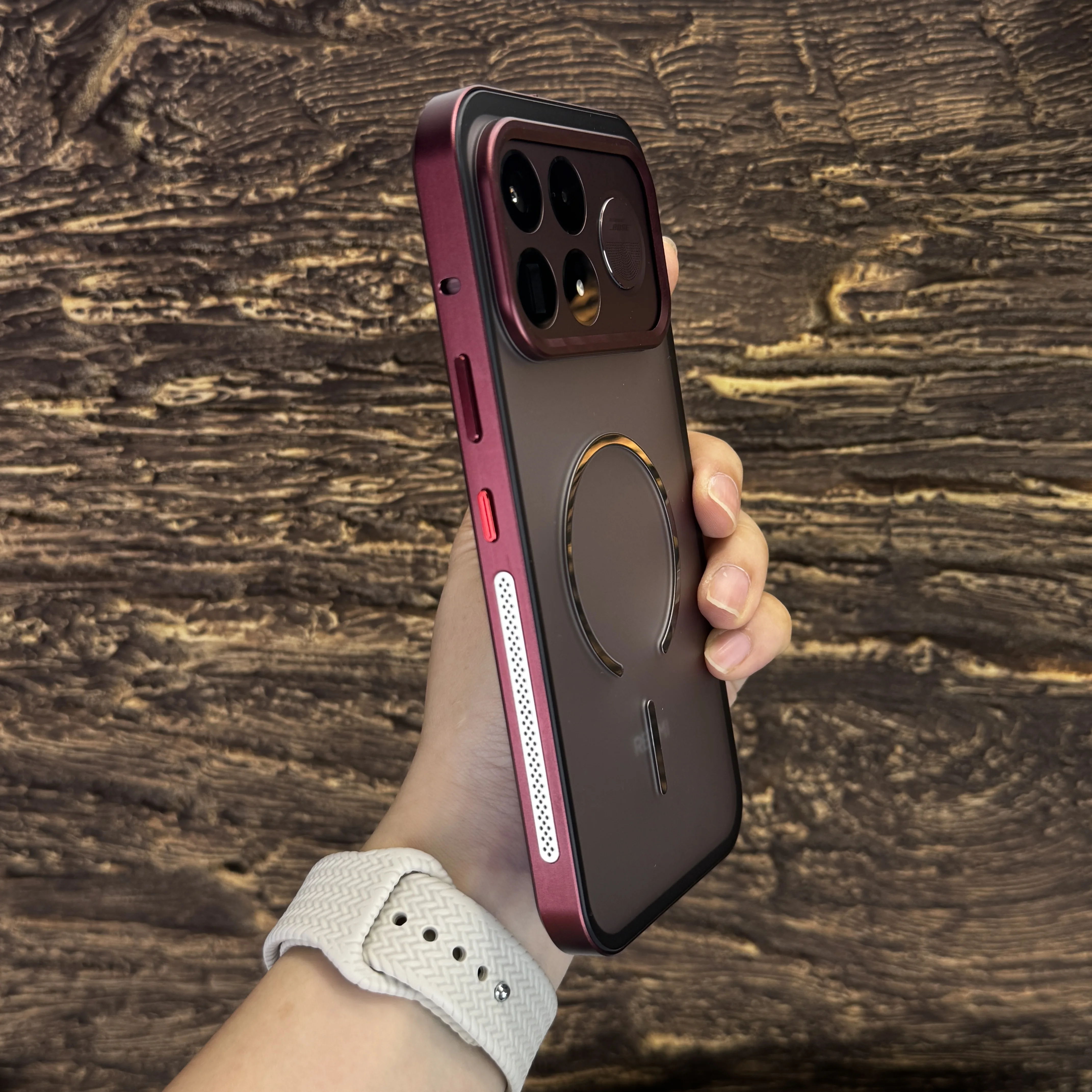 Etui do POCO F9 Ultra Magnetyczne Matowe z Ramką z Aluminium i Szklanym Tyłem, Odporna na Wstrząsy Osłona Bumper Funda do Poco F 9 Ulta — zdjęcie produktu 5